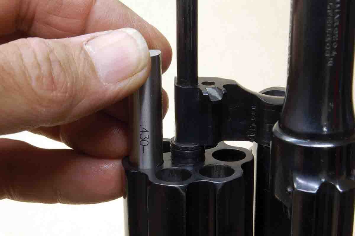 Measuring cylinder throats is necessary when using black powder to assure bullets are not too large to chamber.